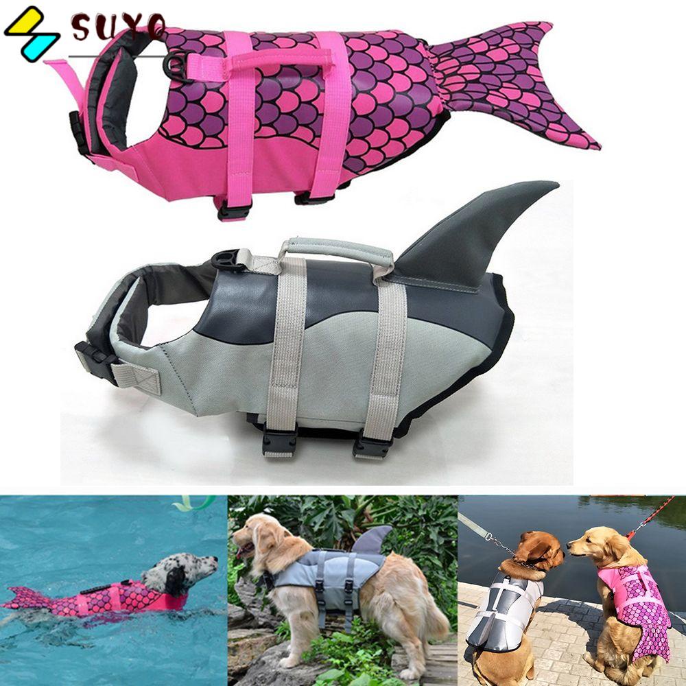 SUYO Dog Life Jacket Boating Swimming Preserver Swimsuit Mermaid Shark