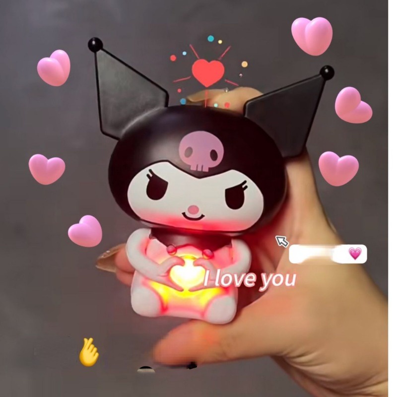 Sanrio Kuromi Hand Heart Gesture Doll Cinnamoroll Cute Cartoon Shine ...
