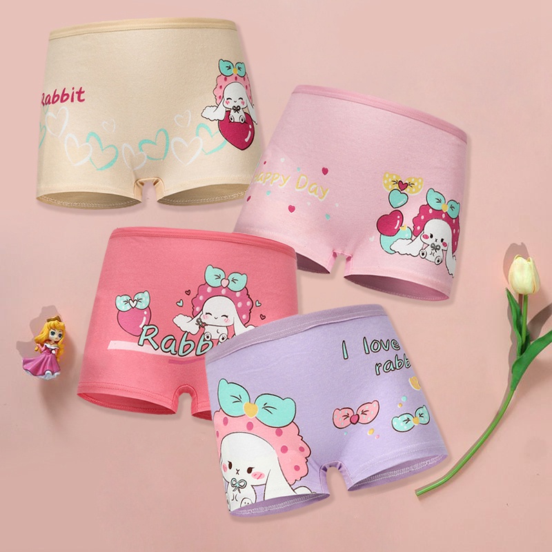 [1029kg] 4pcs/set 114Y Cotton Children Underwear Panties Baby Girl