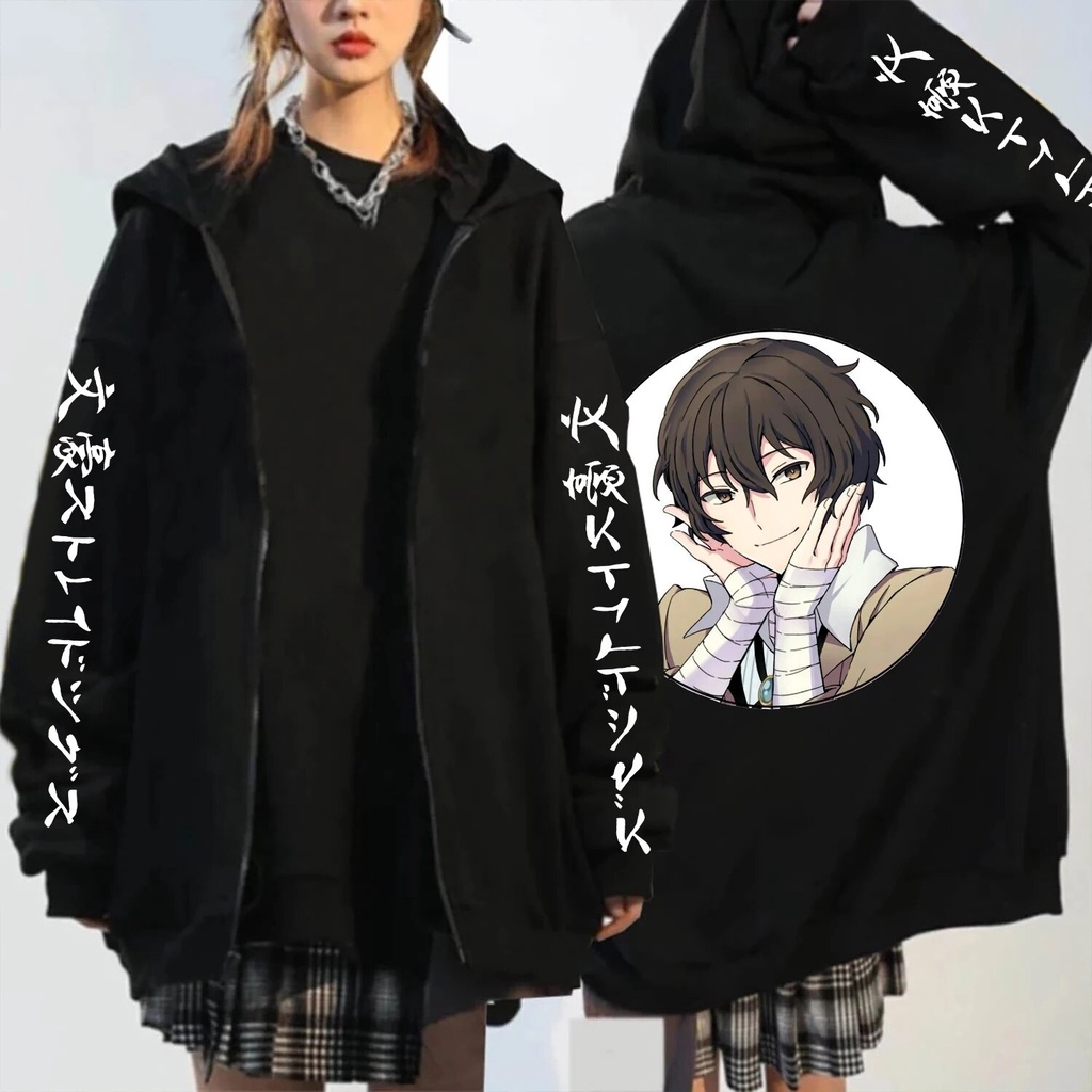 Japanese Bungo Stray Dogs Dazai Osamu Zipper Hoodies Men Anime Cartoon ...