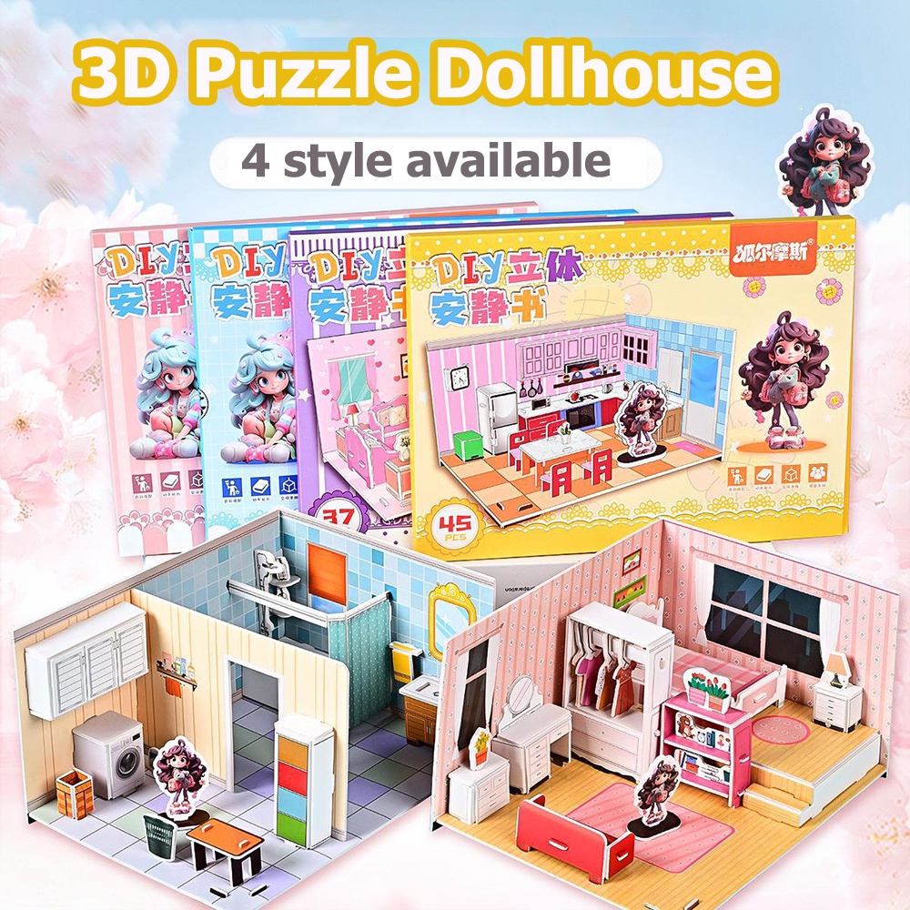 3D DIY Building Puzzle Toy House Jigsaw Puzzle Children Play Art ...