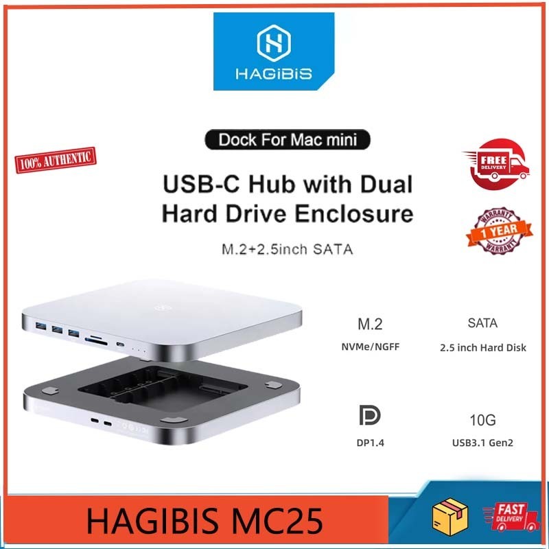 Hagibis Mc Mac Mini M M Usb C Hub With Hdd Sata Nvme M Ssd