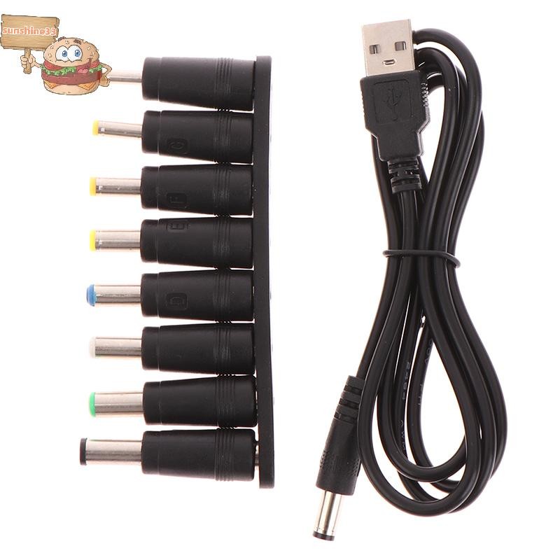 Universal Power Cable USB To DC 5.5 * 2.1mm Jack 5V Charging Cord 8 In 1 | Lazada Singapore