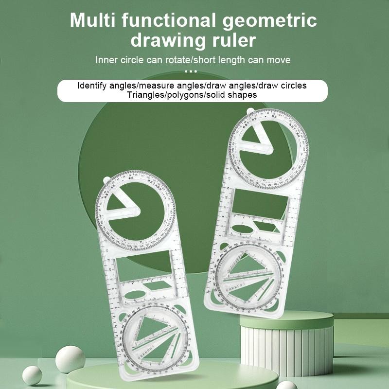 AN.MART Multi Functional 360 ° Movable Geometric Drawing Ruler For ...
