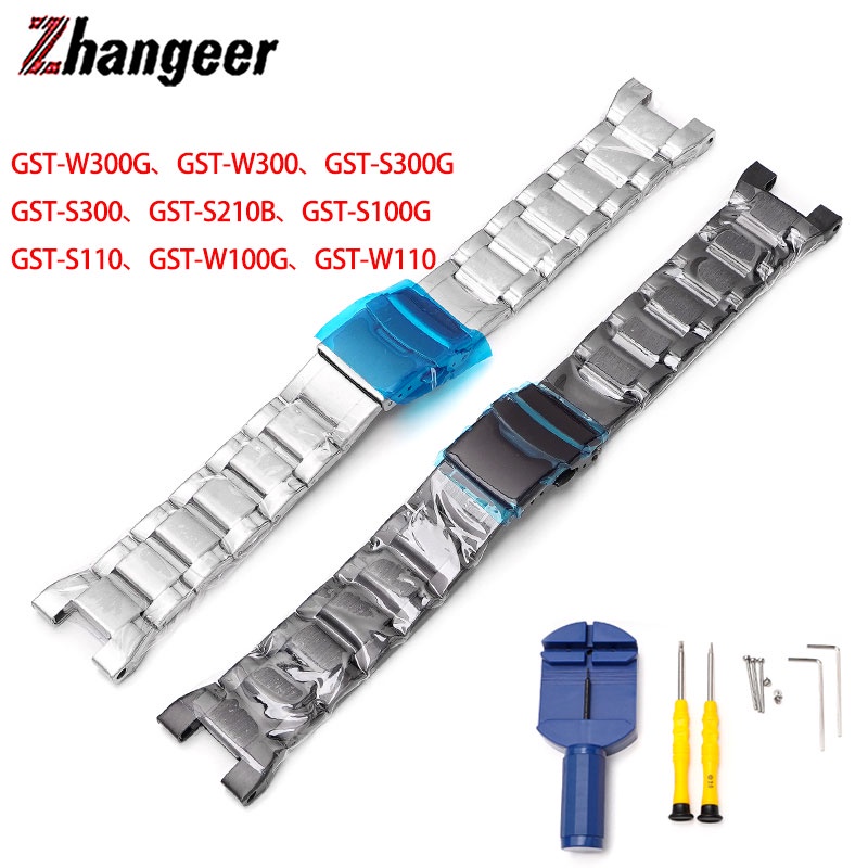 Solid Stainless Steel Watchband Strap For Casio GST-W300G W300