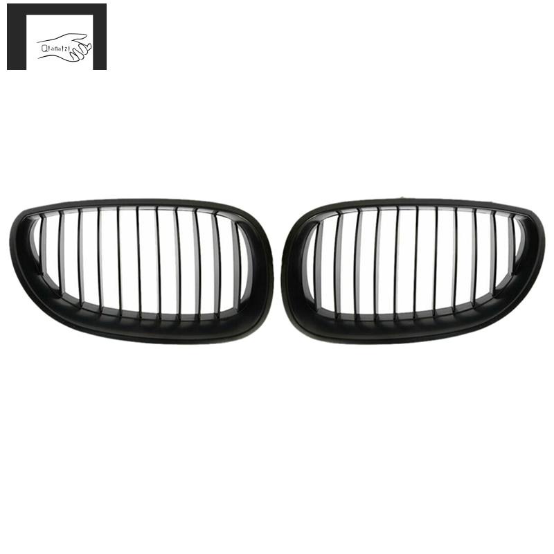 Matte Black Kidney Grille Set For BMW E39 5 Series & M5 (2000-2003) – Sporty Front Bumper Grilles