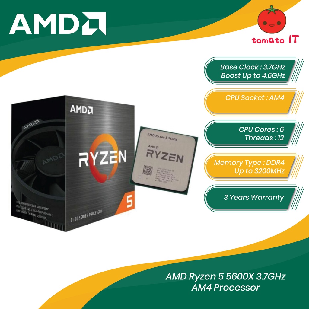 AMD Ryzen 5 5600X 3.7GHz CPU