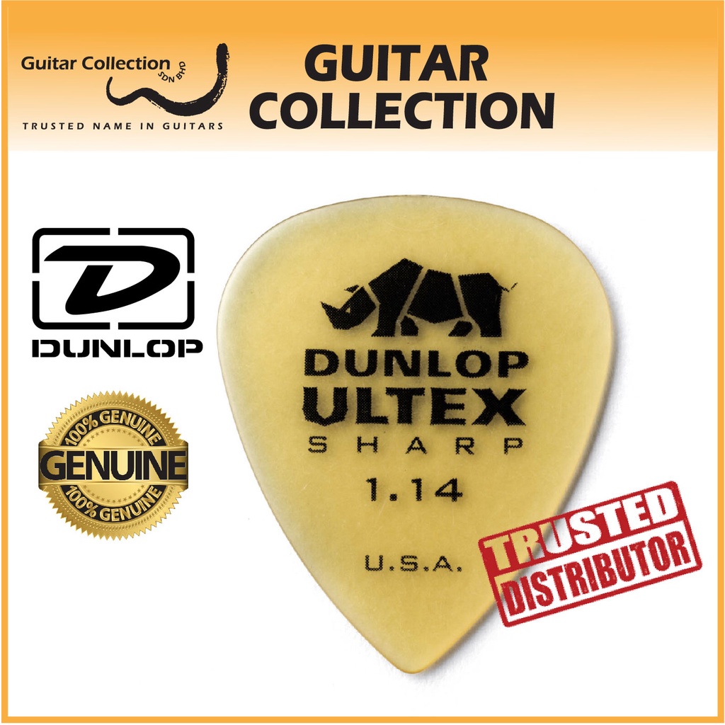 Jim Dunlop 433P114 Ultex Sharp Guitar Picks | 1.14mm (6 pcs/pack ...