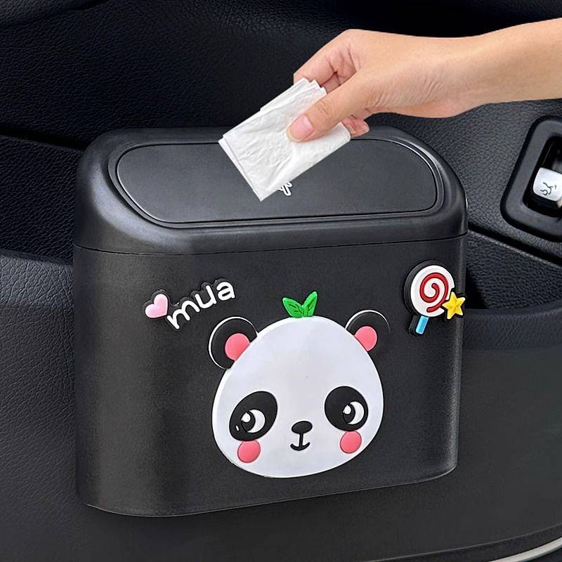 Car Trash Can Internal Car Accessory Collection Female Cute Panda Car