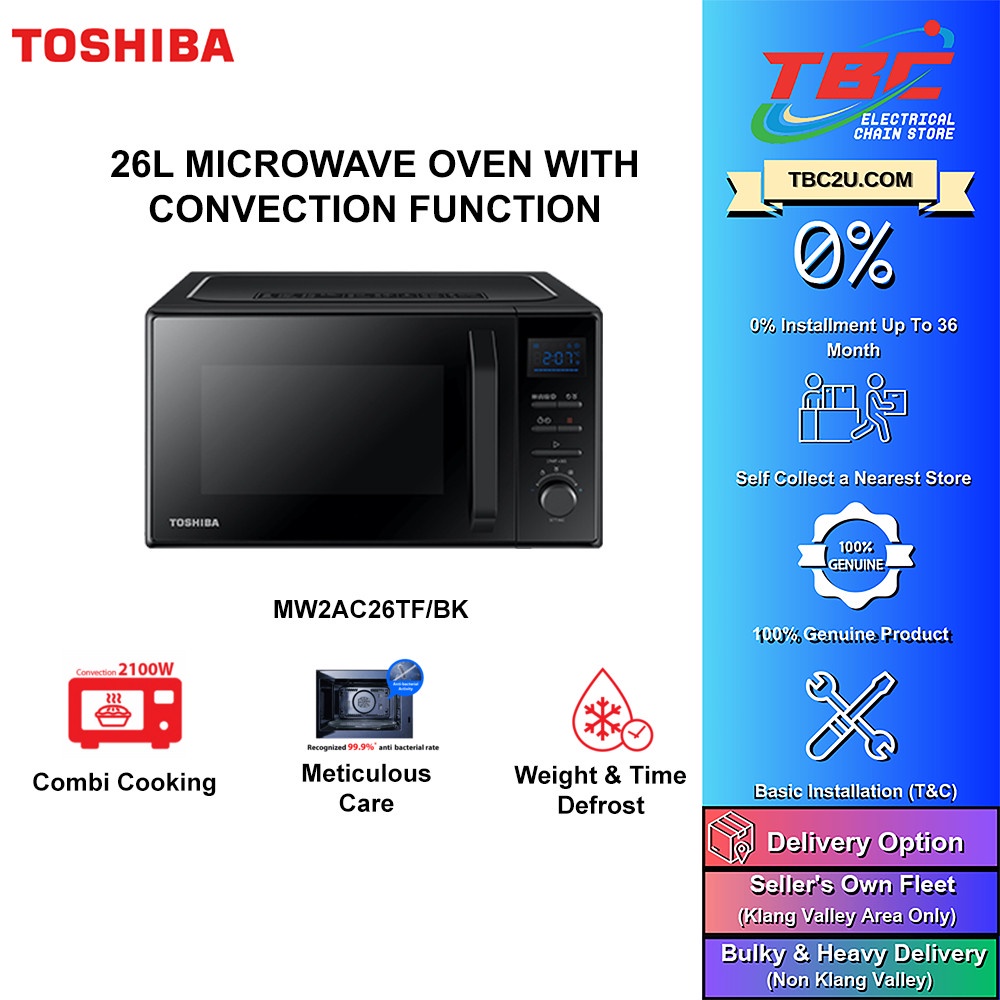 TOSHIBA 26L MICROWAVE WITH CONVECTION FUNCTION | MW2-AC26TF(BK ...