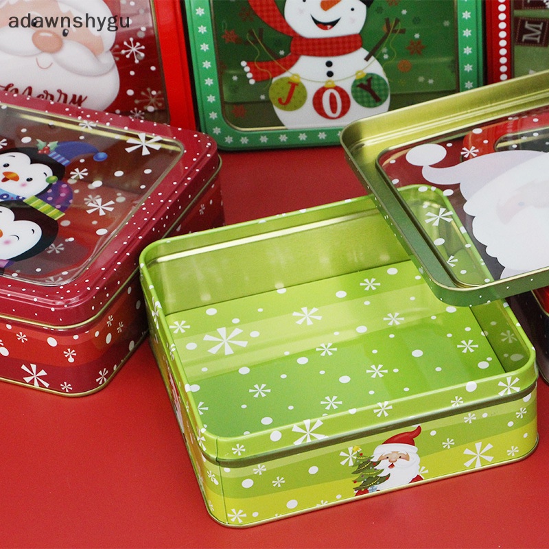adawnshygu Christmas Tin Box Skylight Tinplate Box With Lid Tinplate