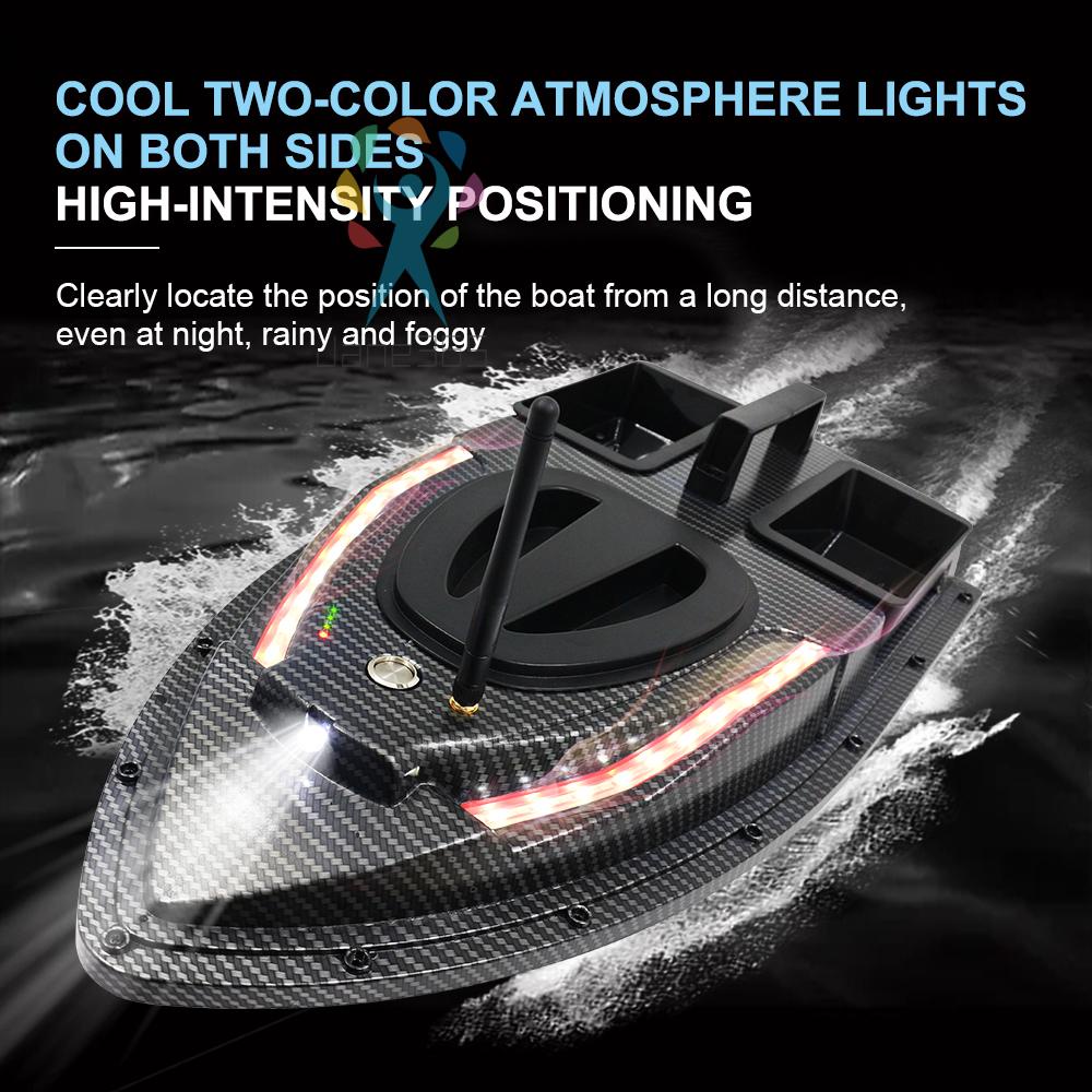 GPS RC Fishing Bait Boat 500m Fish Finder Automatic Cruise/Return W/ Night  Light 