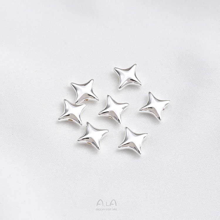 ️jewelry Diy Accessories ️color Retention 925 Silver Four-pointed Star 