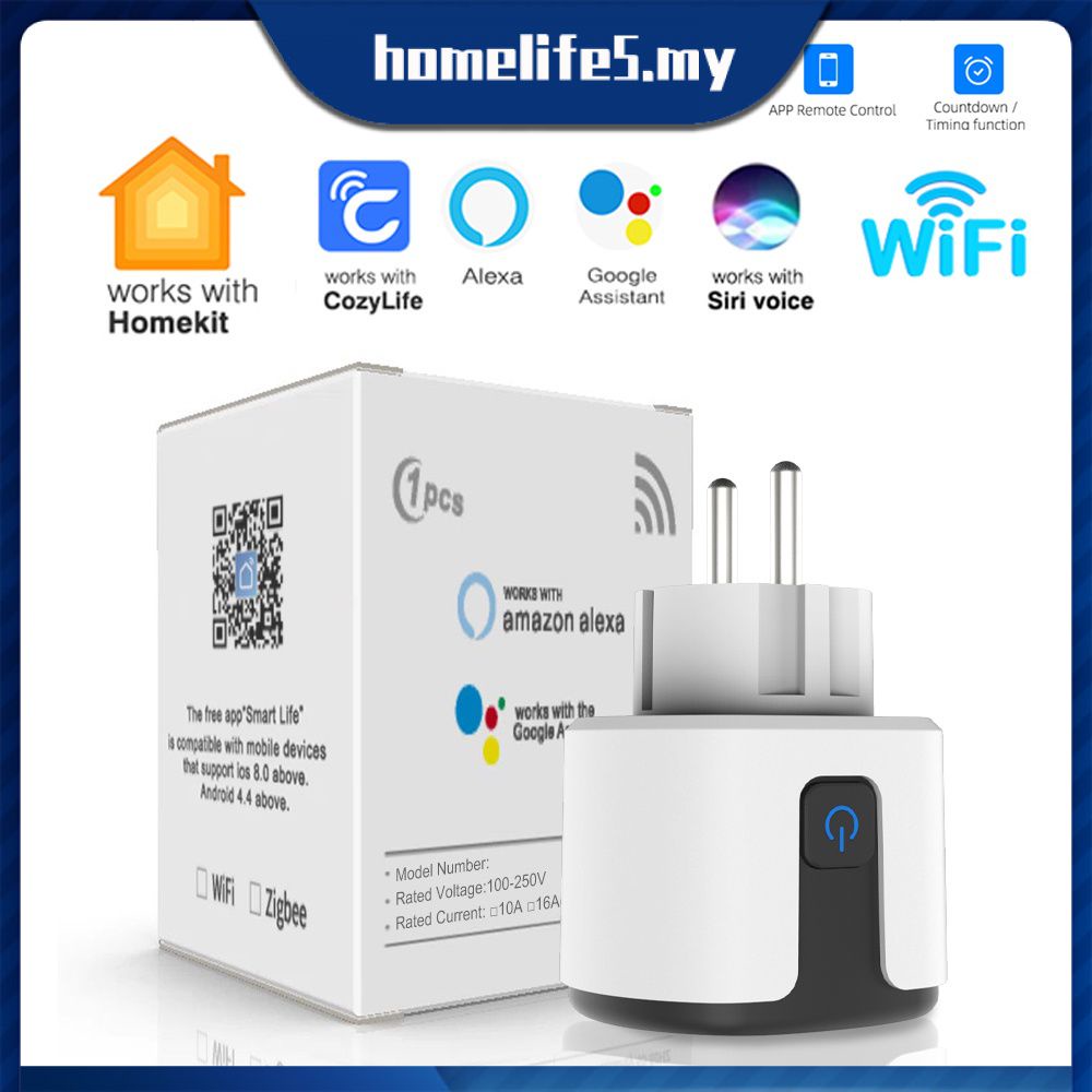 Apple Homekit Smart Socket WiFi EU Plug 16A With Power Monitoring Timer