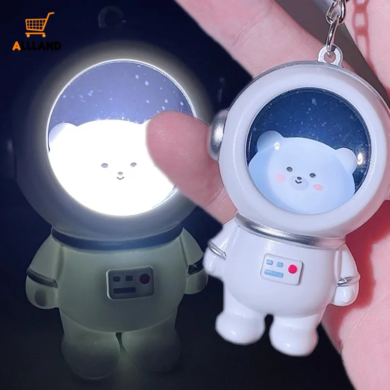 [Favorite] Creative Cartoon Cute Lovely Spaceman Bear Glowing Keychain ...