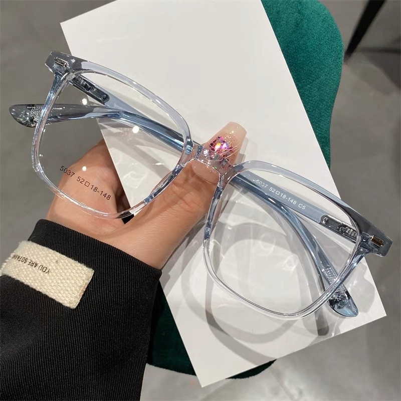 Large frame clear glasses sales
