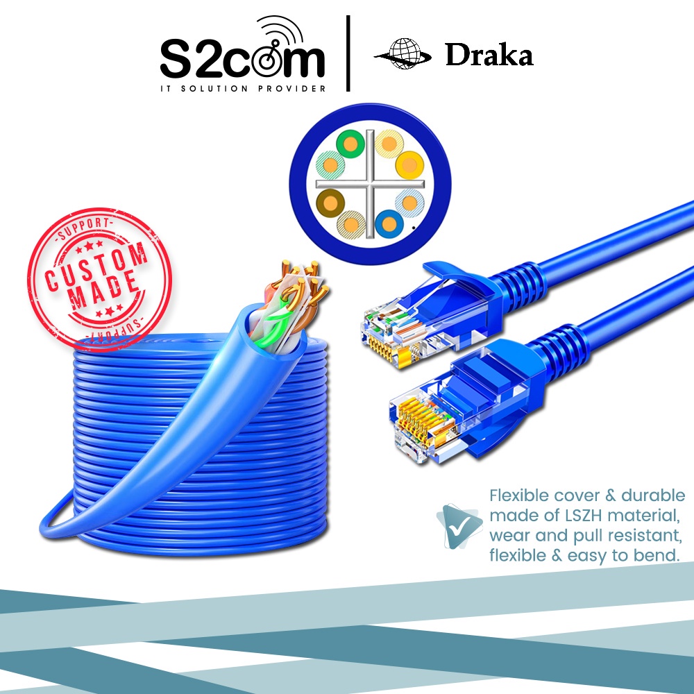 Draka UC400 CAT6 U/UTP 23AWG PVC & LSZH Network Cable | Shopee Malaysia