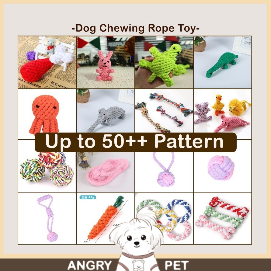 【Ready Stock】Dog Chewing Toy Pet Bite Rope Toy Cleaning Tooth Funny ...