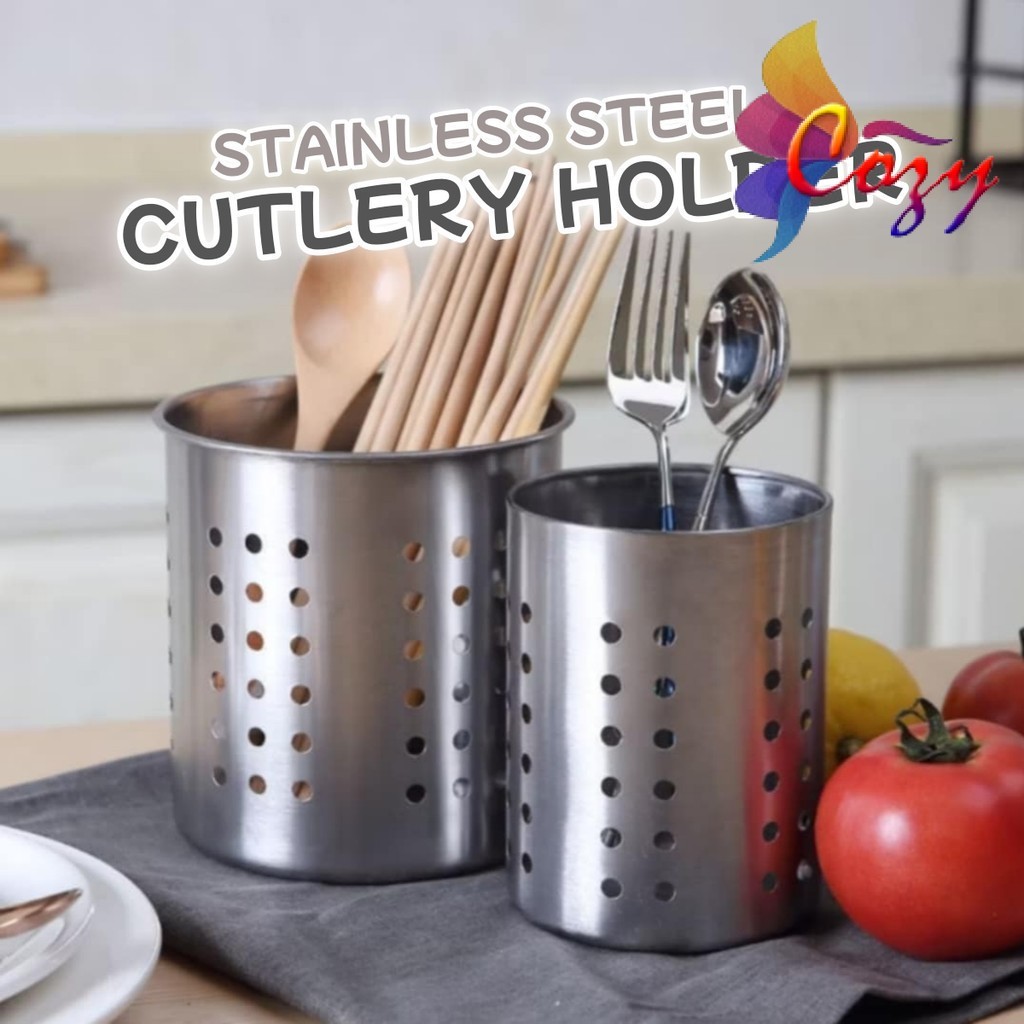 Stainless Steel Cutlery Holder Chopstick Stand Kitchen Utensil Storage ...