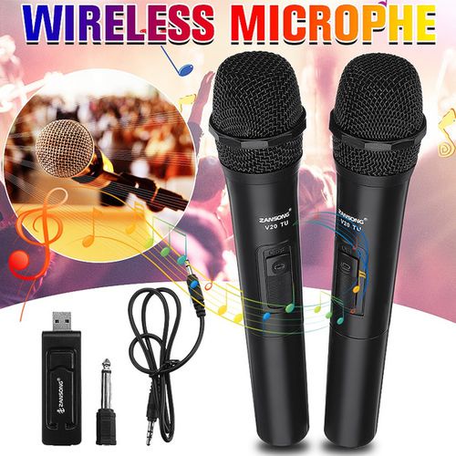 (NEW) V10 / V20 Mic Professional UHF Dual Wireless Karaoke Microphone