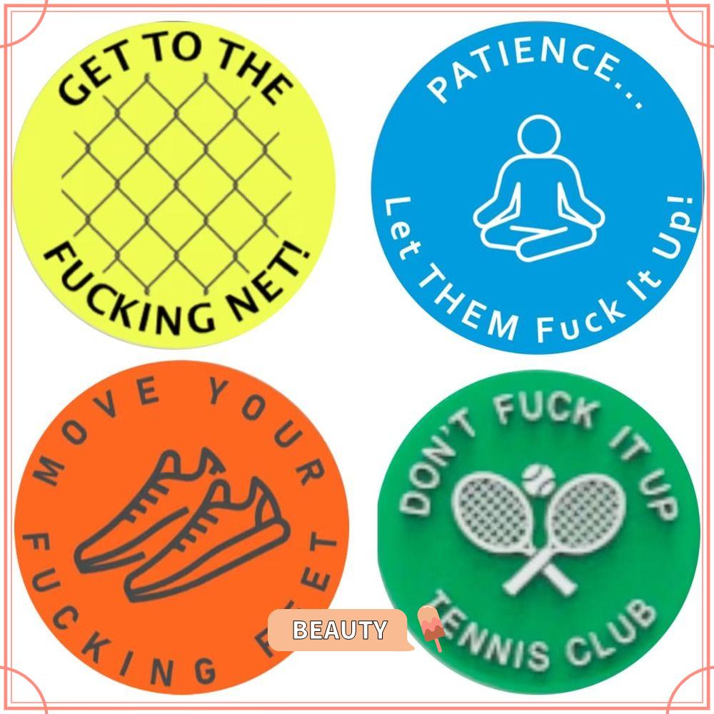 BEAUTYONE Tennis Damper, Round Fun Slogans Funny Tennis Vibration