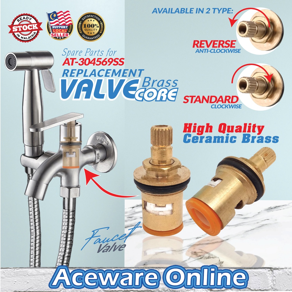43MM Replacement Faucet Valve Core Brass Ceramic Tap Quarter Turn