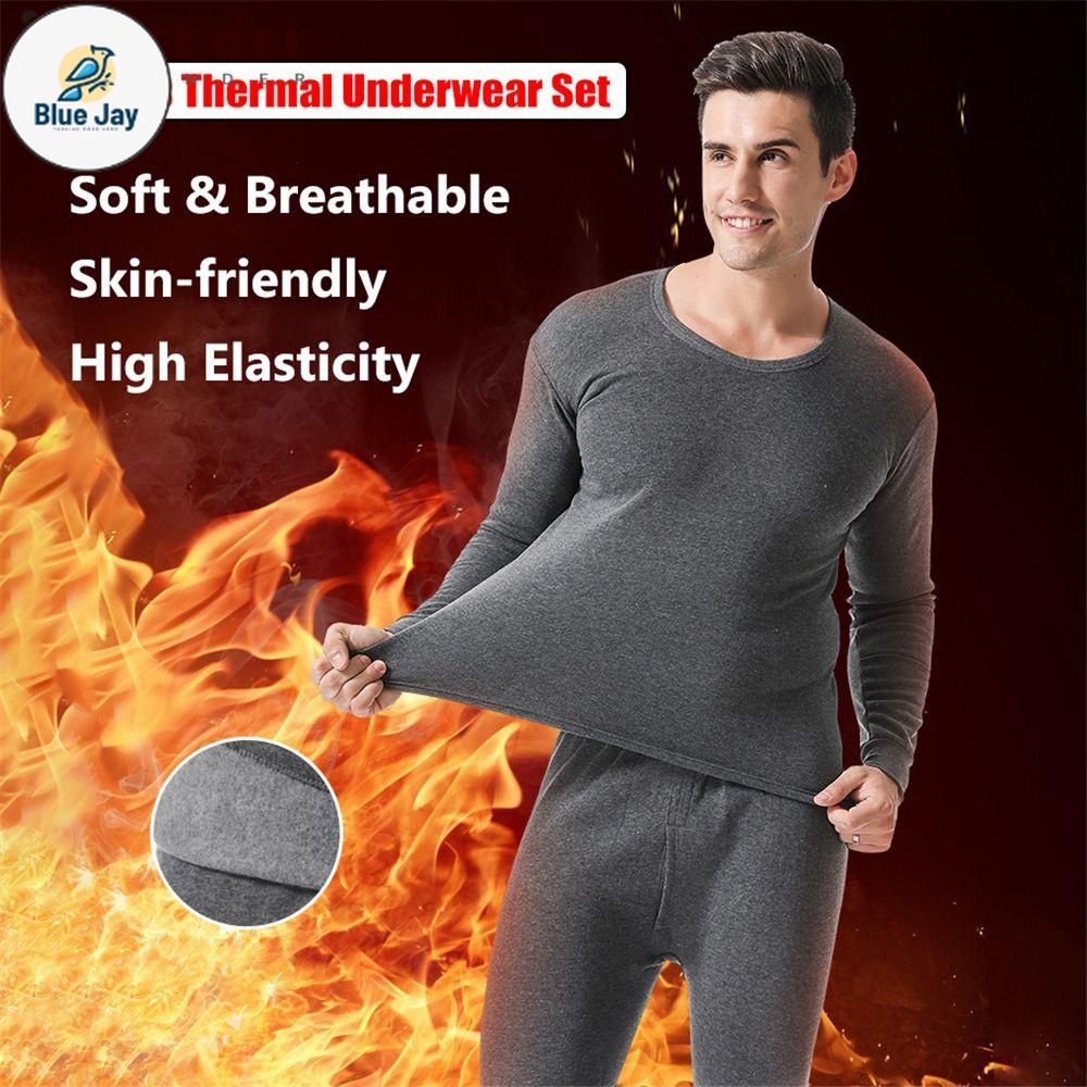 BJ Thermal Underwear for Men Cold Weather Fleece Lined Warm Men's
