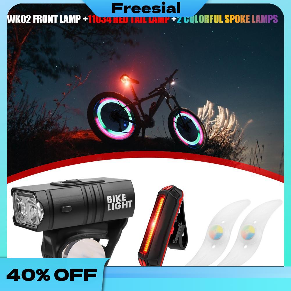 USB Rechargeable LED Bike Light Set Waterproof Bicycle LED Front Light