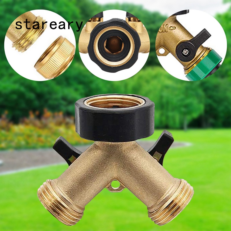 SY Garden Hose Splitter 2 Way Y Connector Brass Garden Hose Adapter water connection distributor