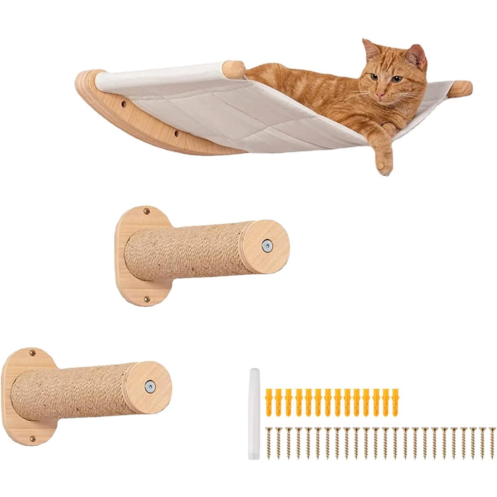 Cat Hammock Wall Mounted Cat Shelf With Two Steps Cat Wall Shelves And Perches For Sleeping 8205