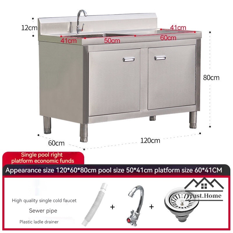 Stainless Steel Sink With Drainboard   Mangkuk Sinki Kanan & Kiri 