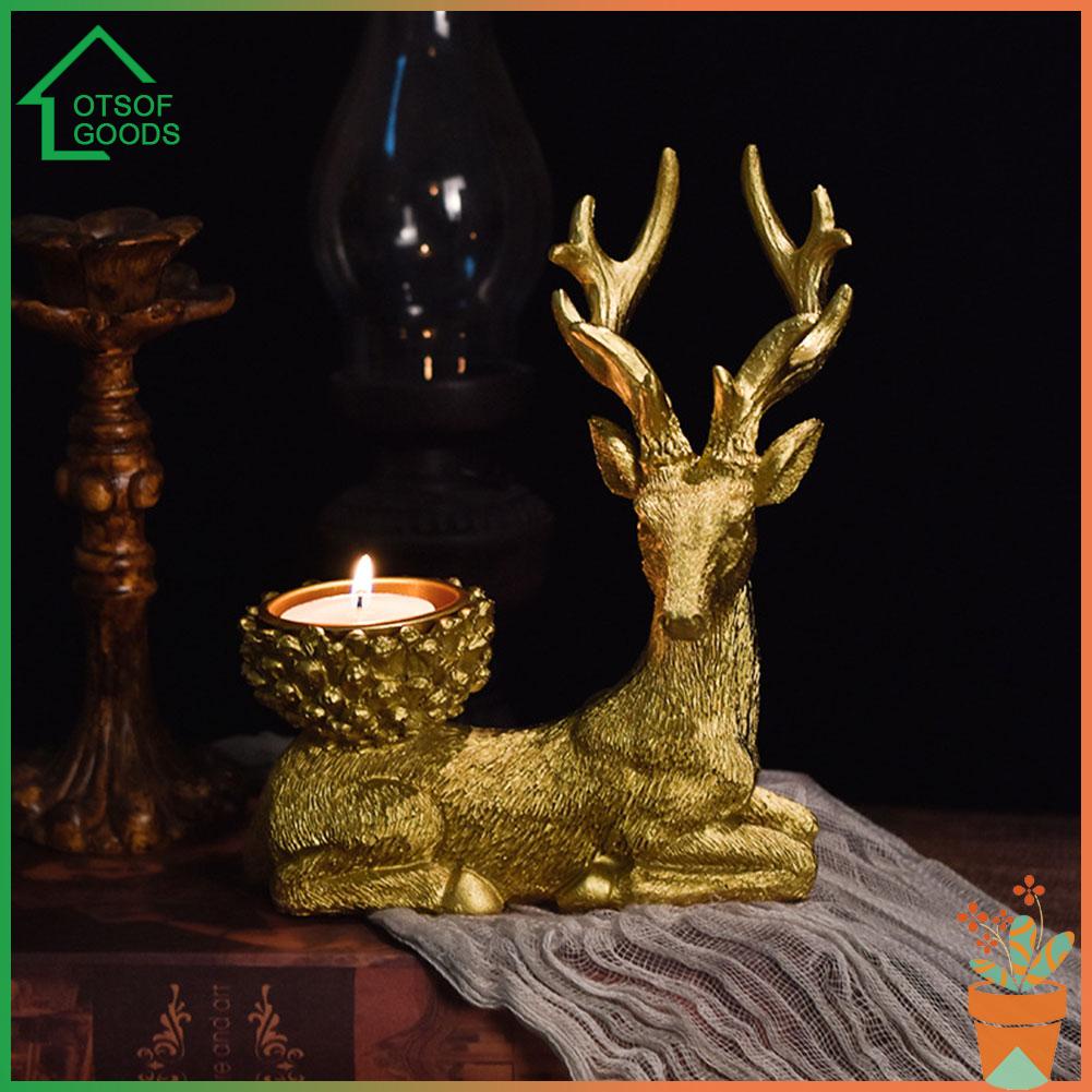 lotsofgoods 2 Pcs Christmas Stag Candle Holder Christmas Reindeer