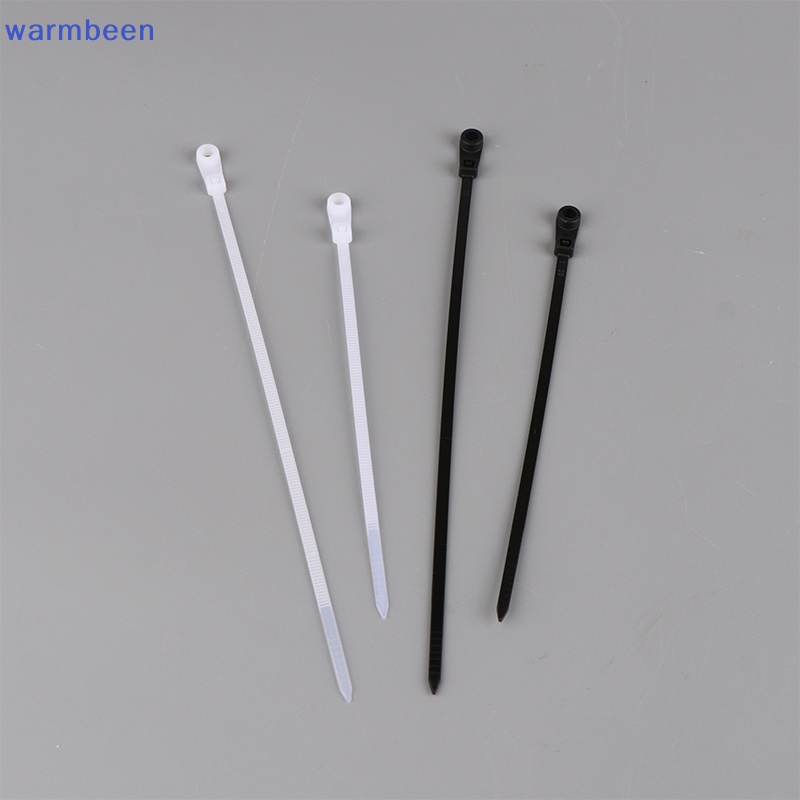 (warmbeen) 100Pcs Screw Hole Cable Ties Fixed Cable Tie Nylon Cable Zip