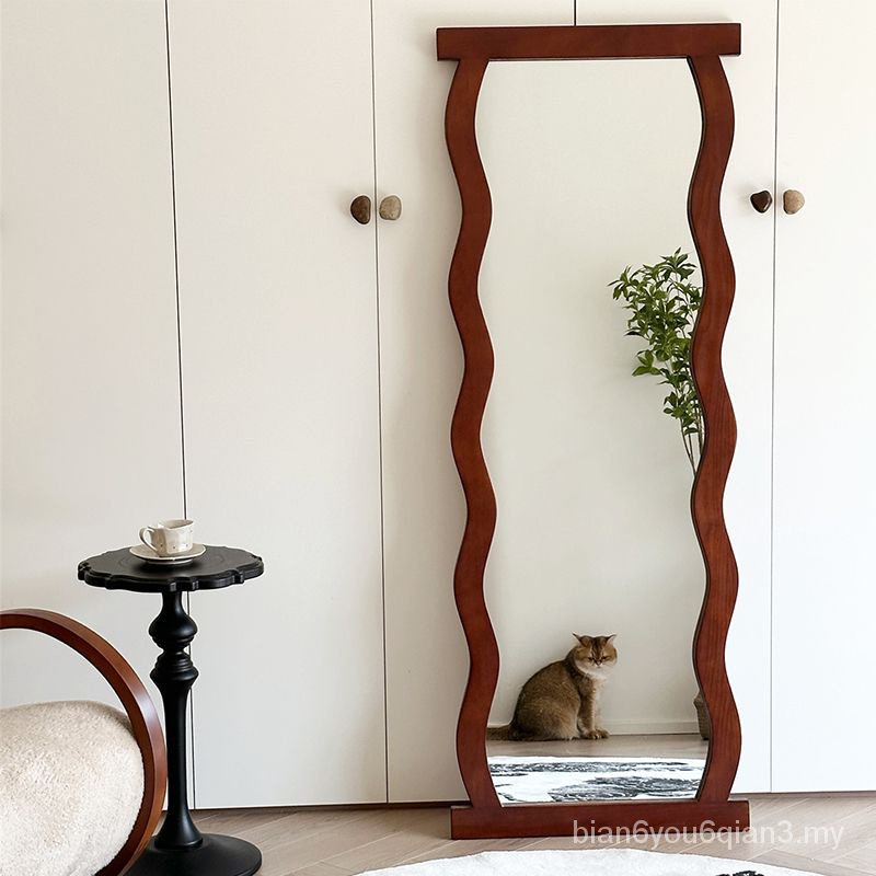 Retro ins Solid Wood FullBody Mirror Clothing Store Slimmer Look Floor