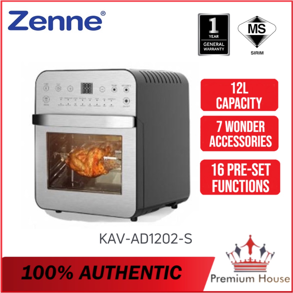 [Ready Stock] Zenne Air Fryer Oven 12L Capacity With 16 Preset Menu Similar To Riino KAVAD1202
