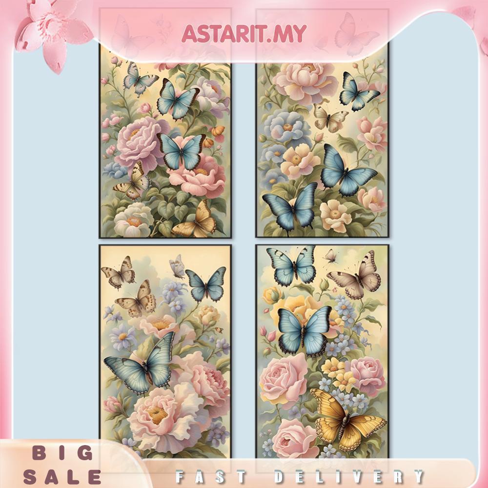 [Astarit.my] 5D DIY Full Square Drill Diamond Painting Flower Butterfly ...