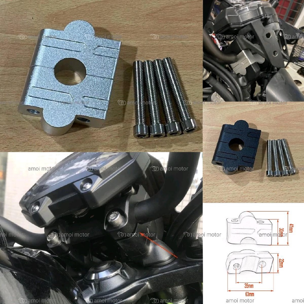 Z650 ER6N ER6F ER6 NINJA650 Handle Bar Raiser Riser Height Up Mounting ...