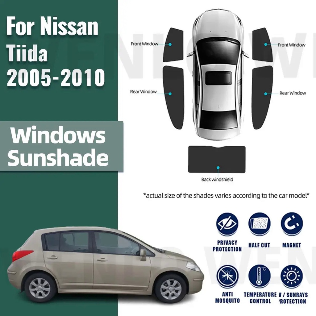 For Nissan Tiida Hatchback Latio C11 2005-2010 Magnetic Car Sunshade ...