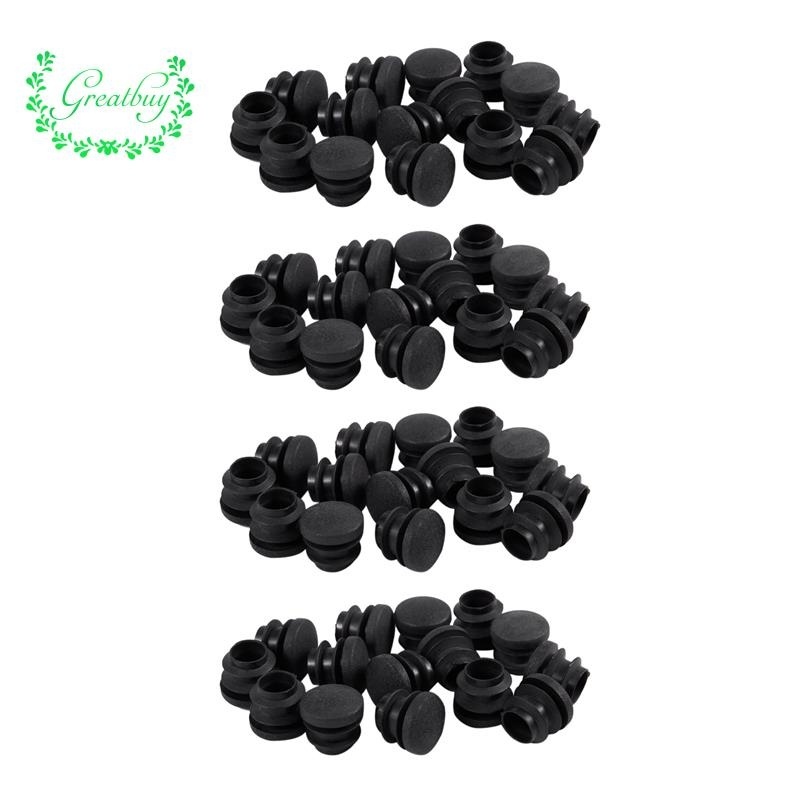 60Pcs Black Plastic Blanking End Cap Round Tube Insert Pipe Bung 16mm ...