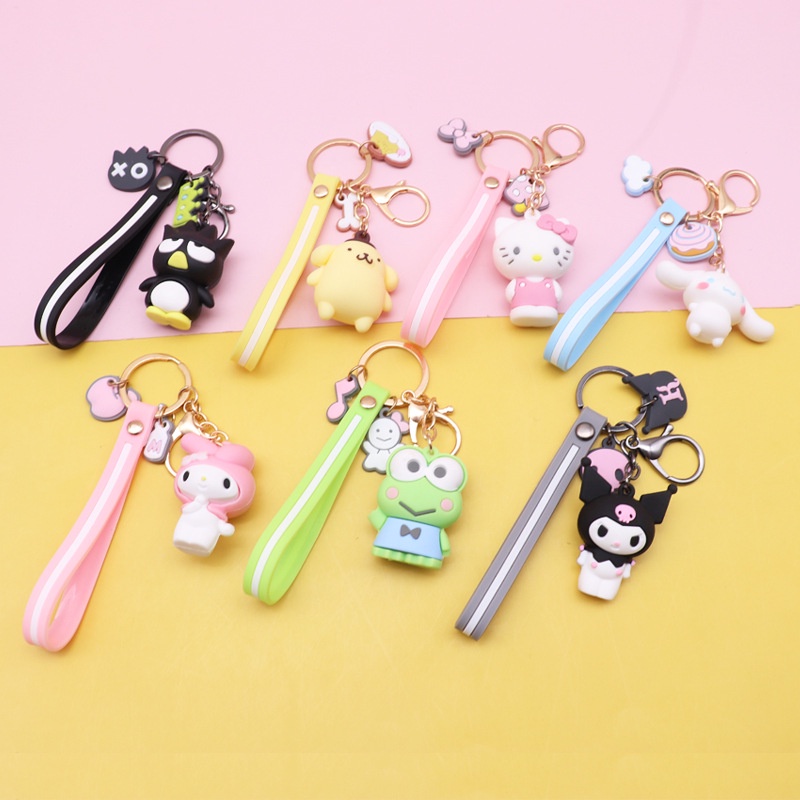 Sanrio Anime Hello Kitty Bell Keychain Cute Cartoon Kuromi Pochacco
