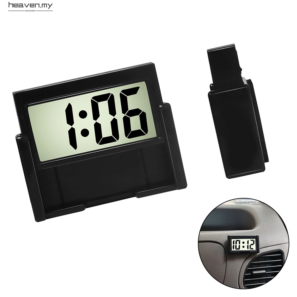 [Heaven] Car Dashboard Digital Clock Vehicle Adhesive Clock with LCD