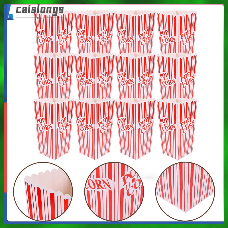 12 Pcs Popcorn Bucket Paper Buckets Movie Night Party Containers Theme
