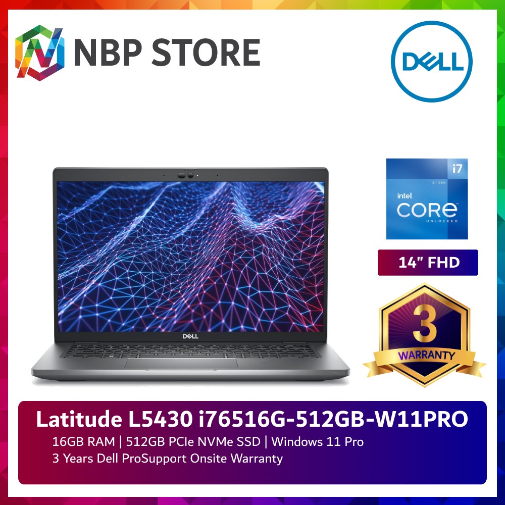 Dell Latitude L5430 I76516G-512GB-W11PRO 14'' FHD Laptop Black ( I7 ...
