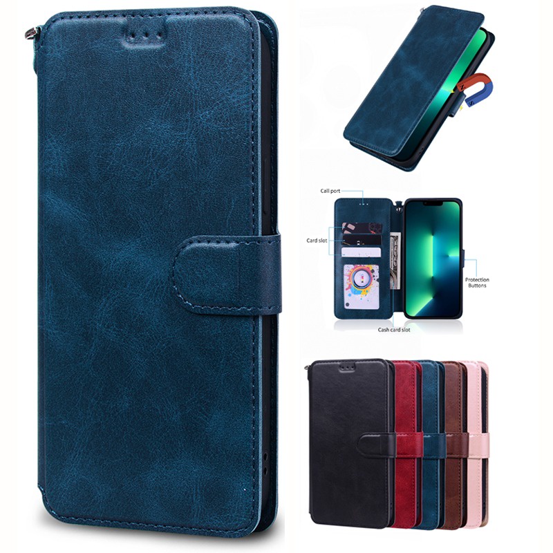 Solid Flip Phone Case for OPPO A91 A1 A95 A78 A58 A77 A74 A72 A57E A57