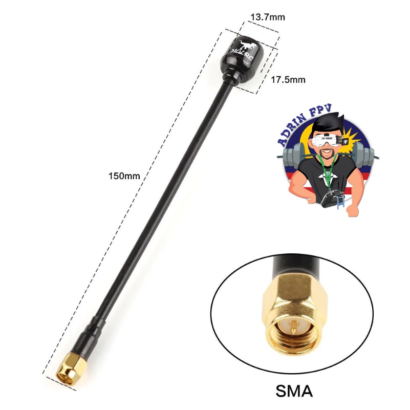 Antenne Stubby RHCP 5,8 GHz 5dbi – Mini Pour Drone FPV – 2 Pièces