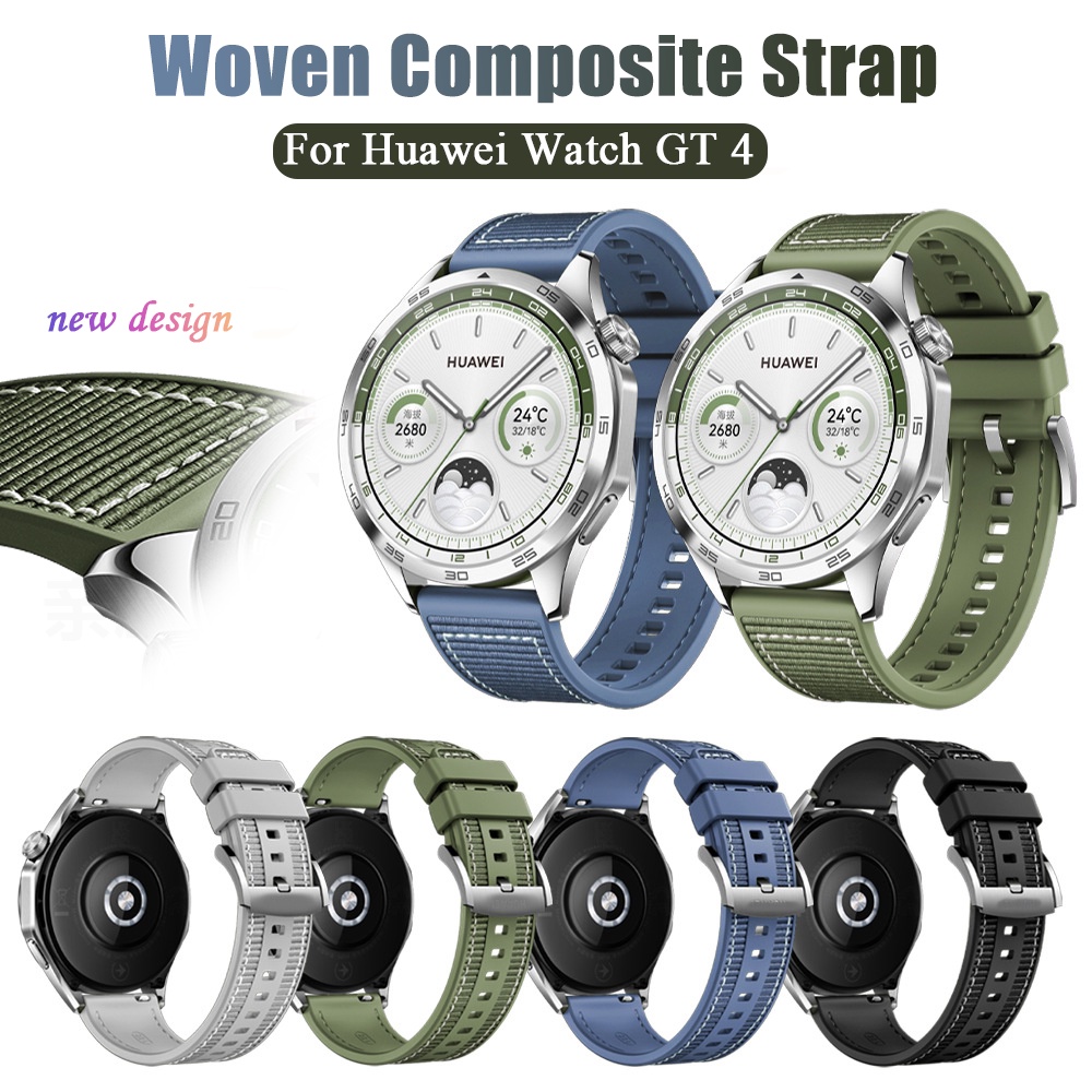 Nylon Silicone Wristband For Huawei Watch GT 4 Woven Composite