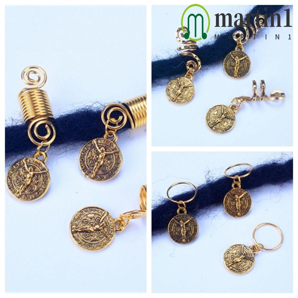 MARTIN1 3Pcs Hair Clips Rings, Charms Decoration Hair Braid Bead, Cross