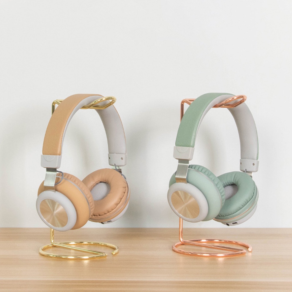 Storage Racks Headphone Stand Metal Shelves Simple Golden Minimalist ...