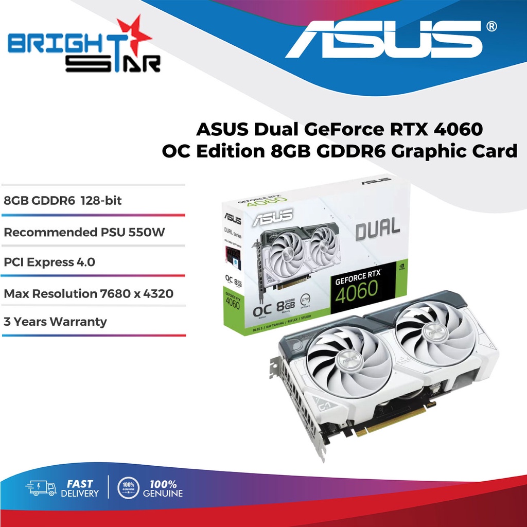 ASUS Dual GeForce RTX 3060 OC Edition 8GB GDDR6