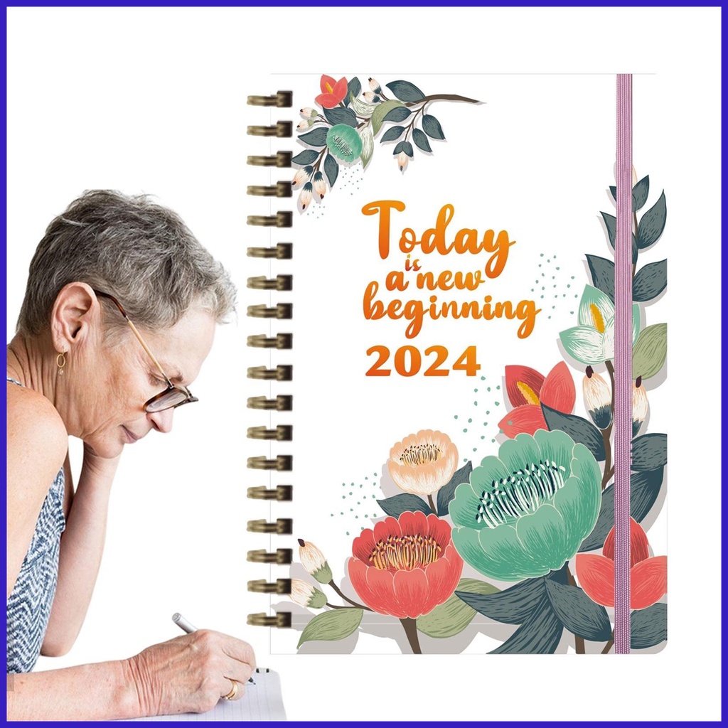 Planning Calendar Book 2024 Planner Spiral Bound Daily Weekly Monthly